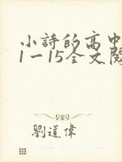 小诗的高中日记1一15全文阅读