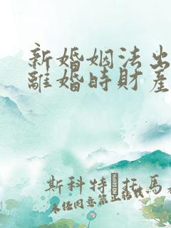 新婚姻法出轨方离婚时财产怎么判