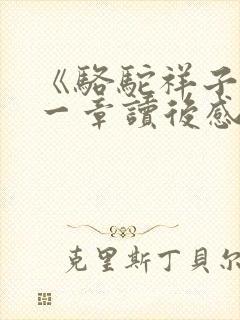 《骆驼祥子》第一章读后感200字左右