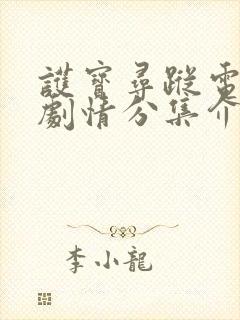 护宝寻踪电视剧剧情分集介绍