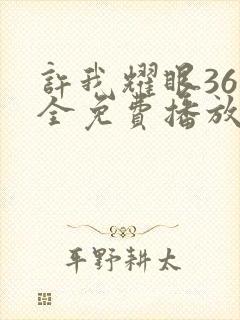 许我耀眼36集全免费播放在线观看