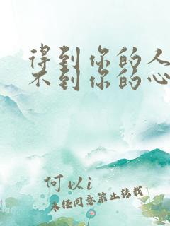 得到你的人却得不到你的心歌曲