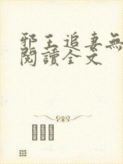 邪王追妻无删减阅读全文