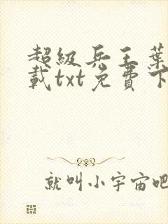 超级兵王叶谦下载txt免费下载