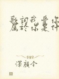 歌词我爱你我心属于你是什么歌