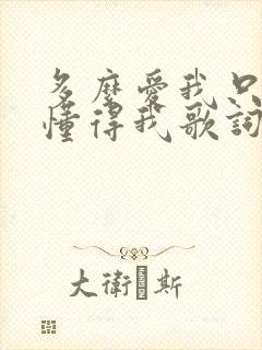 多么爱我只有你懂得我歌词是什么意思