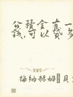 公积金有一万块钱,可以贷多少钱买房