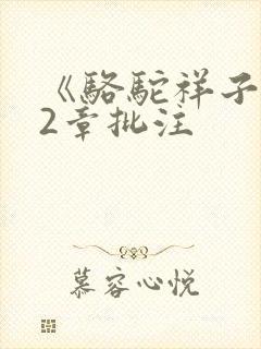 《骆驼祥子》22章批注