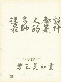 很多人都说我是最帅的是什么歌