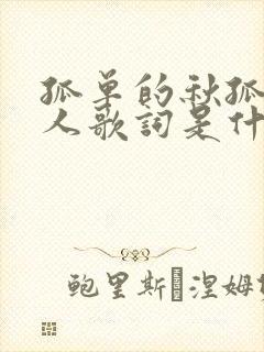 孤单的秋孤单的人歌词是什么歌