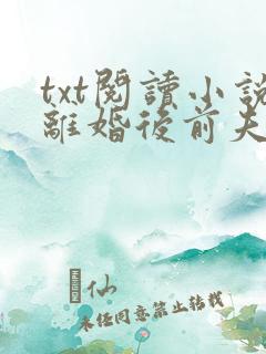 txt阅读小说离婚后前夫哭着求复婚