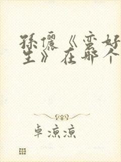 孙俪《蛮好的人生》在哪个台播出