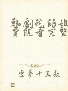 韩剧我的姐姐免费观看完整版