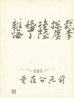 离婚后总裁他后悔了陆尘李清瑶