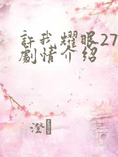 许我耀眼27集剧情介绍