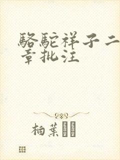 骆驼祥子二十一章批注