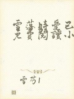 雪落时爱已落幕免费阅读小说