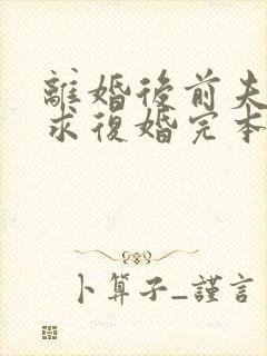 离婚后前夫哭着求复婚完本