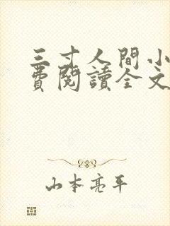 三寸人间小说免费阅读全文