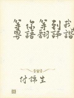 等你等到我心碎粤语翻译谐音