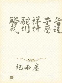 骆驼祥子告诉了我们什么道理100字