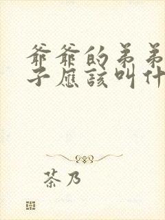 爷爷的弟弟的儿子应该叫什么