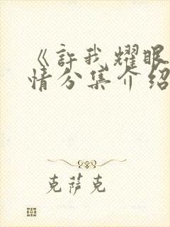 《许我耀眼》剧情分集介绍