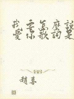 我要怎么说我不爱你歌词是什么歌