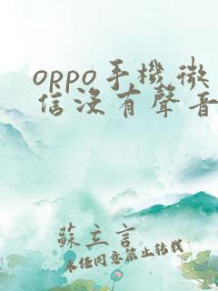 oppo手机微信没有声音怎么调回来