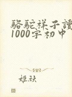 骆驼祥子读后感1000字初中
