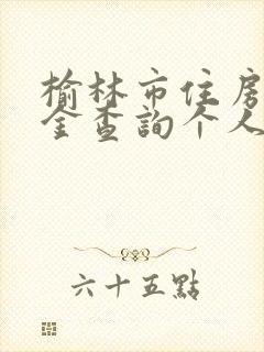 榆林市住房公积金查询个人账户