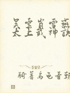 吴云肖雪燕小说太上武神诀免费下载