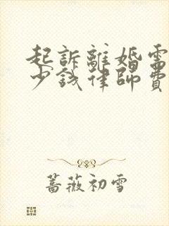 起诉离婚需要多少钱律师费用多少