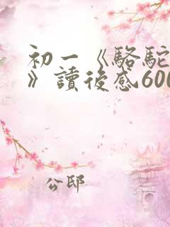 初一《骆驼祥子》读后感600字