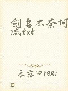 剑名不奈何未删减txt