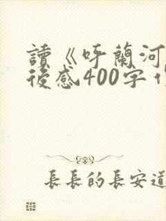 读《呼兰河传》后感400字作文
