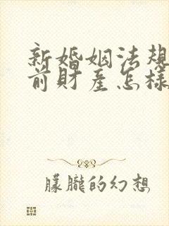 新婚姻法规定婚前财产怎样分割