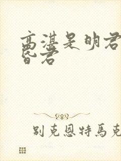 高湛是明君还是昏君