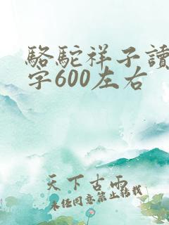 骆驼祥子读后感字600左右