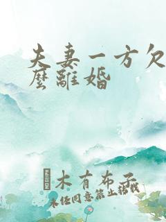 夫妻一方欠债怎么离婚