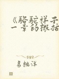 《骆驼祥子》每一章的概括50字