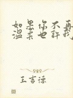 如果你不再对我温柔也许我会少爱你是什么歌