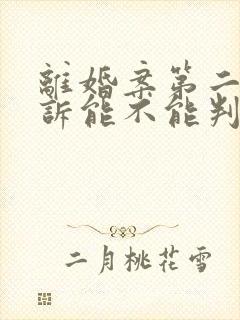 离婚案第二次起诉能不能判离