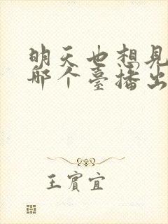 明天也想见到你哪个台播出