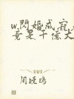 w闪婚成宠老公竟是千亿大佬