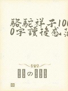 骆驼祥子1000字读后感范文