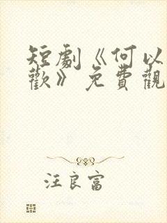 短剧《何以渡清欢》免费观看