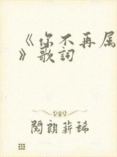 《你不再属于我》歌词