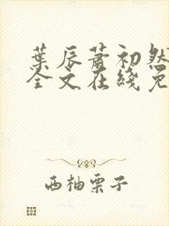 叶辰萧初然小说全文在线免费阅读