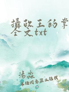 摄政王的掌中娇全文txt